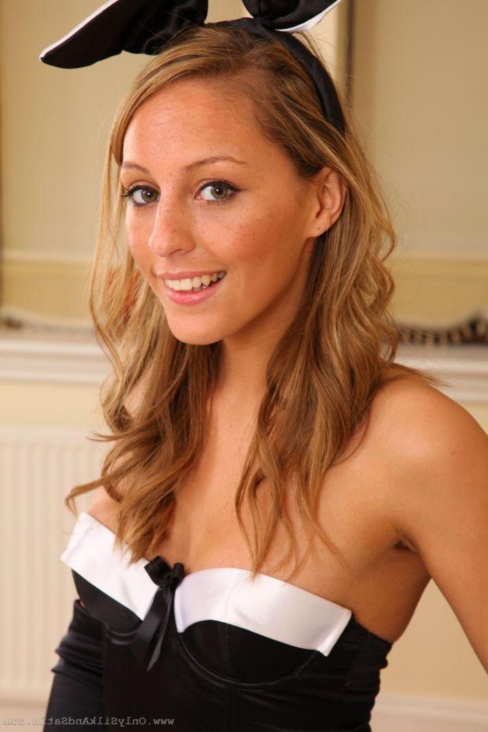 16P Darcy looks sensational in her bunny's outfit.