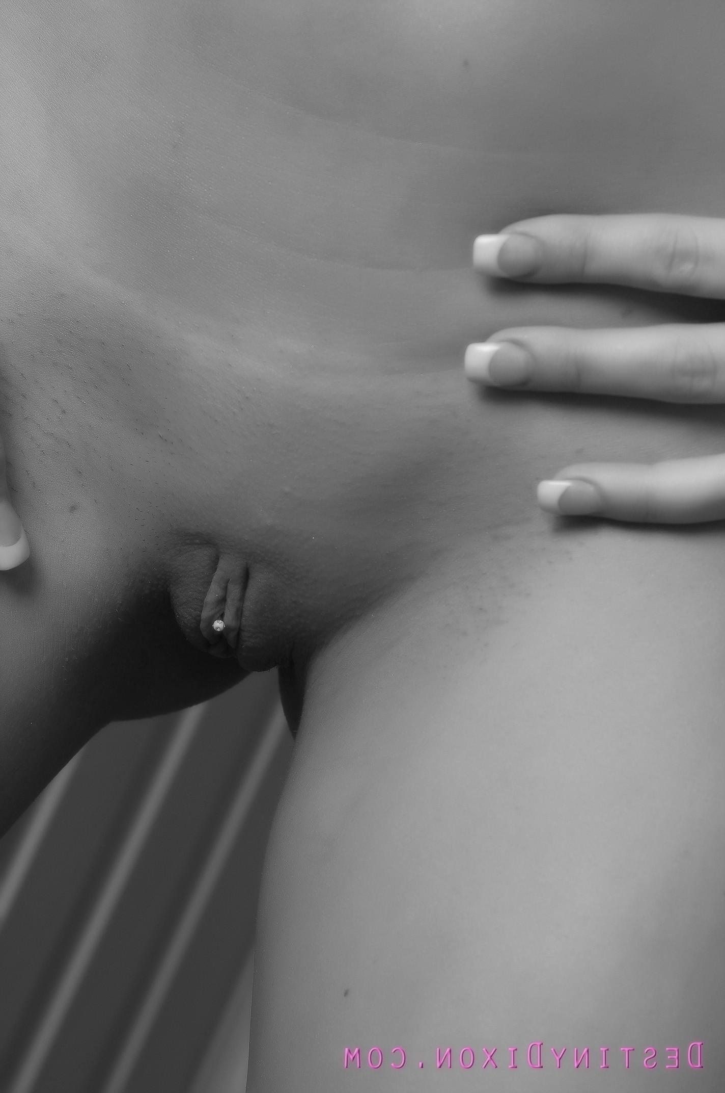 15P Destiny Dixon strips down for you in black and white