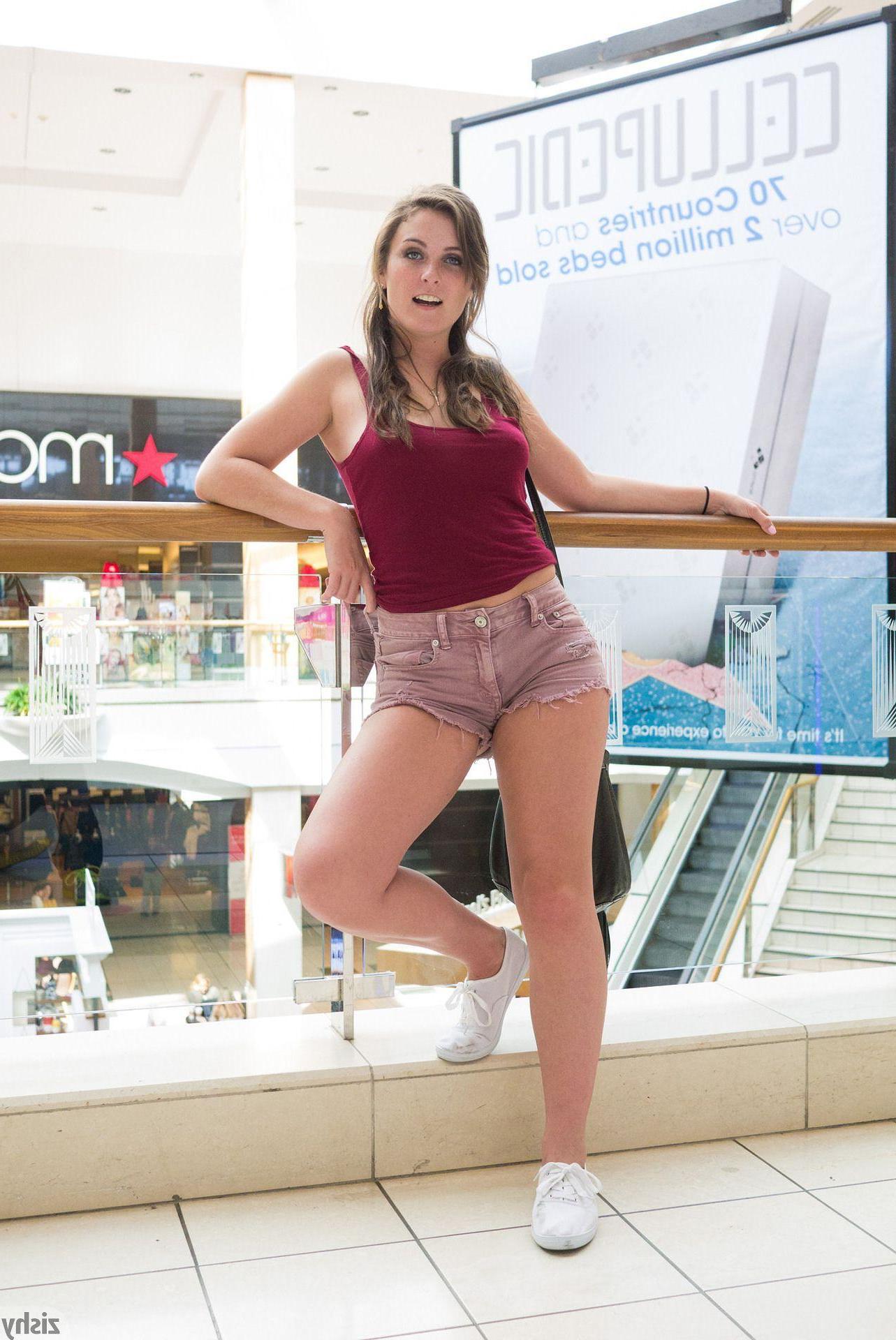 12P Hot coed Eden Young gives a sexy tease while shopping