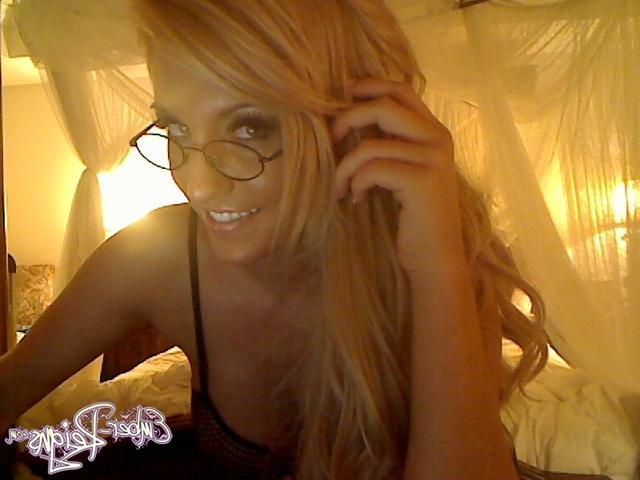 15P Ember does a sexy cam show in fishnet lingerie