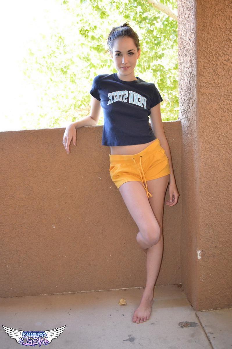 20P Hot coed Emily Grey gives you a striptease in her school clothes