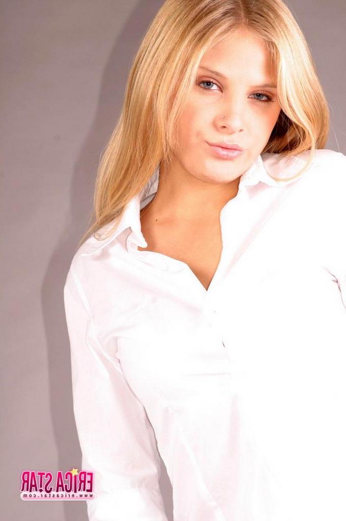 15P Pictures of Erica Star teasing in a schoolgirl uniform