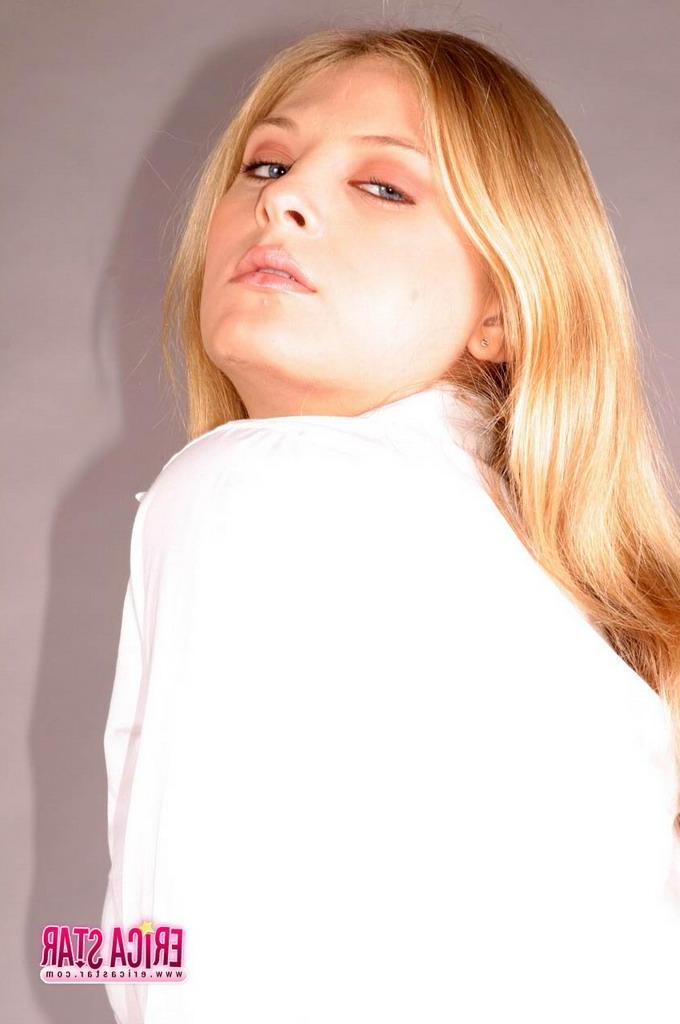 15P Pictures of Erica Star teasing in a schoolgirl uniform