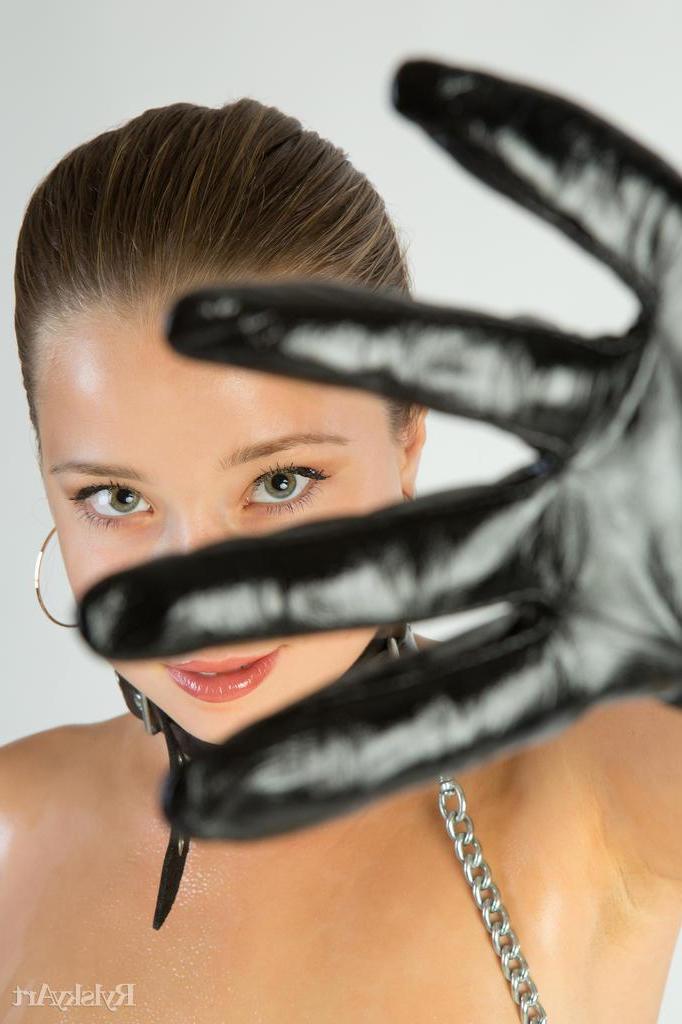 16P Teen girl Taissia gives a hot fetish set in black stockings