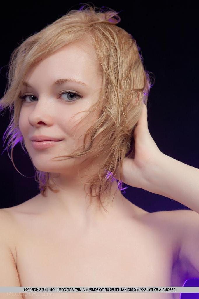18P Blonde teen Feeona A strips nude and gets her pussy wet for you