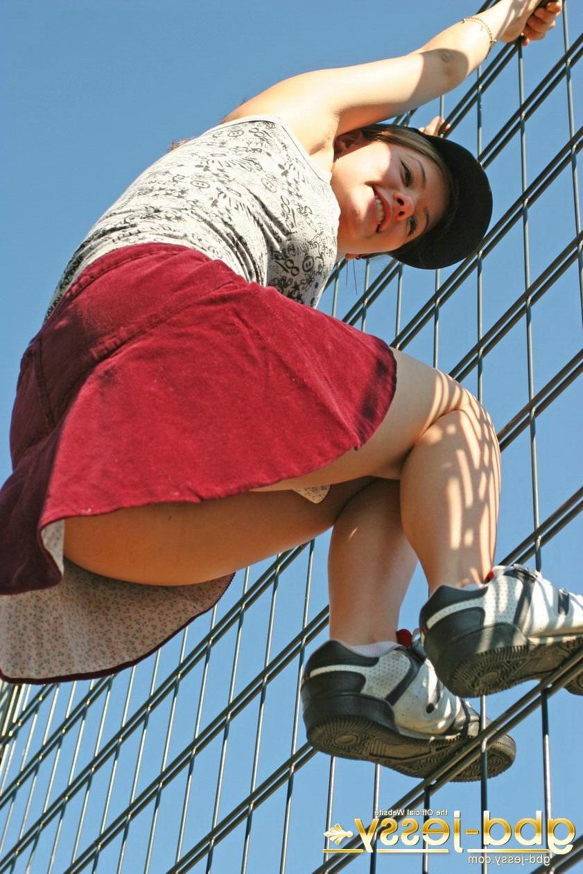 16P Pictures of german teen Jessy playing on playground