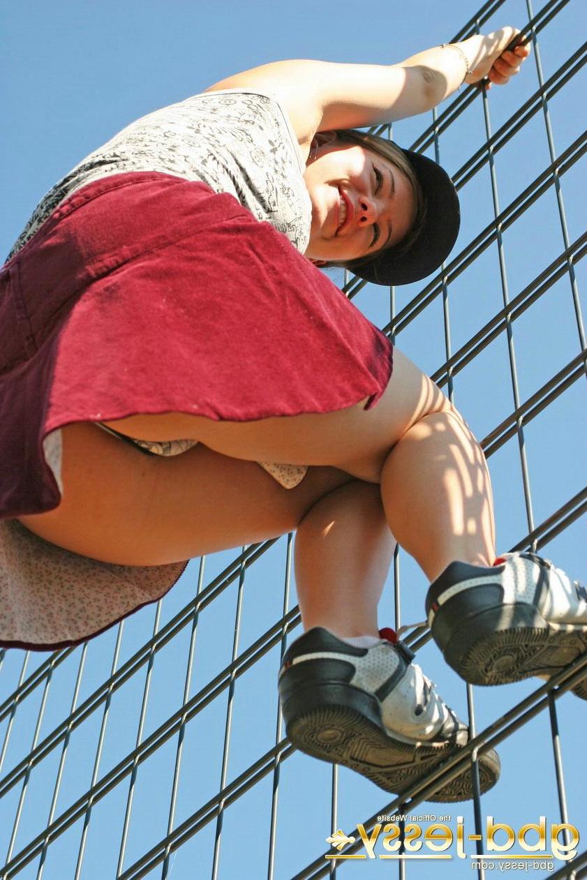 16P Pictures of german teen Jessy playing on playground
