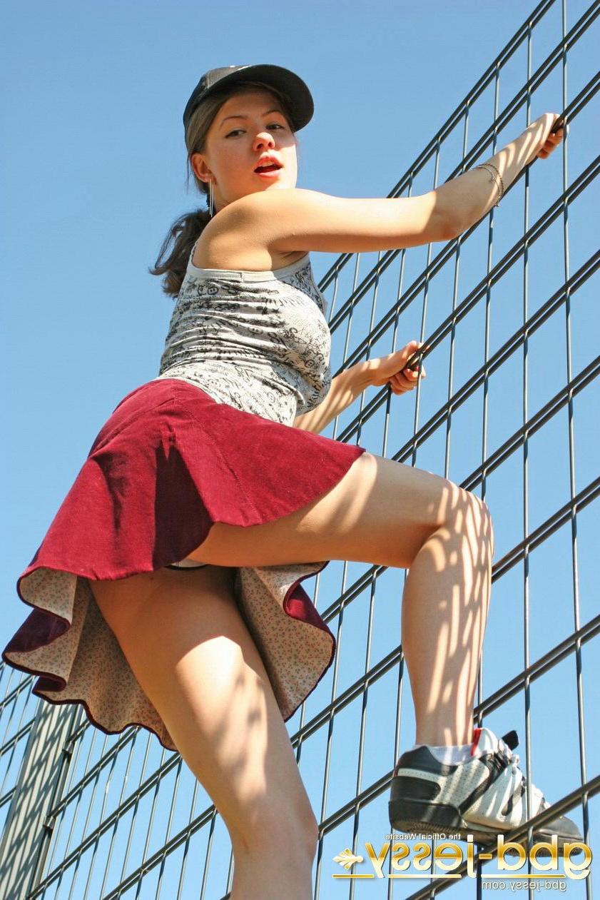 16P Pictures of german teen Jessy playing on playground