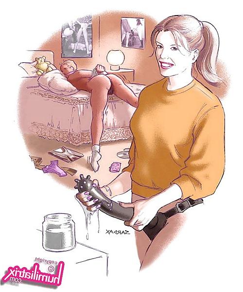 19P Femdom dominates sissy