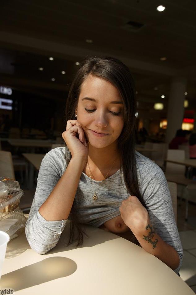 8P Hot coed Gia Paige gets naughty at a shopping mall