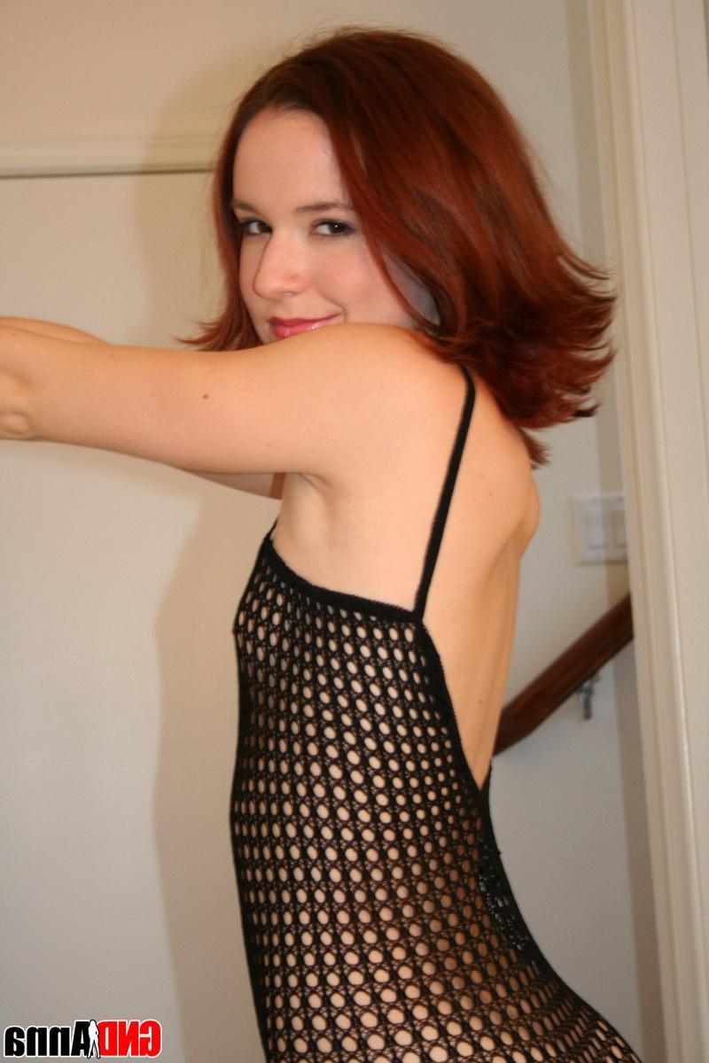 12P GND Anna isnt shy as she shows off her tight body in a crotchless fishnet bodysuit