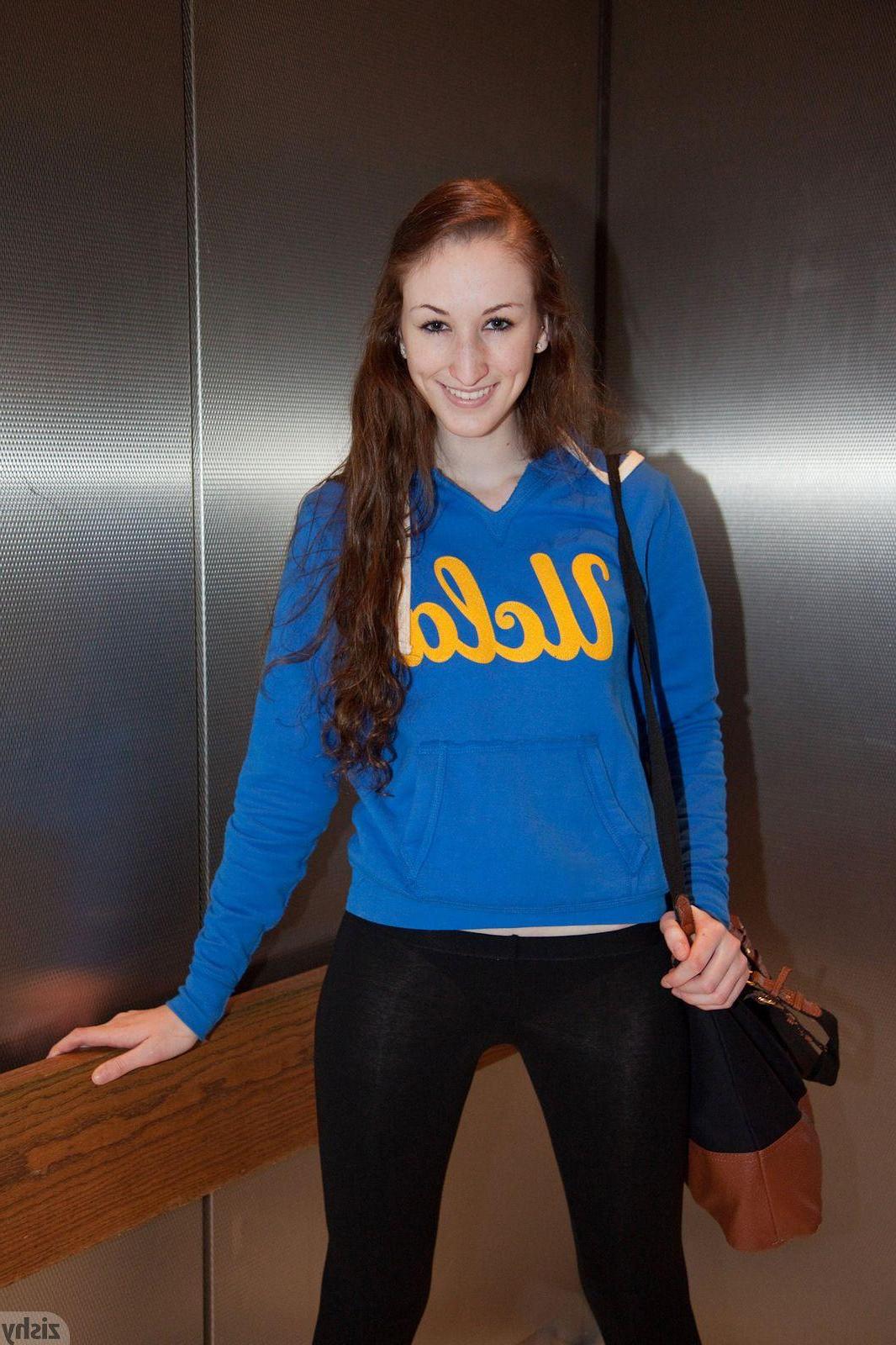 12P Hot redhead Haley Gladwell teases in her black yoga pants
