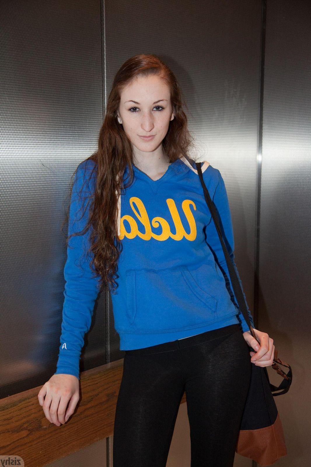 12P Hot redhead Haley Gladwell teases in her black yoga pants