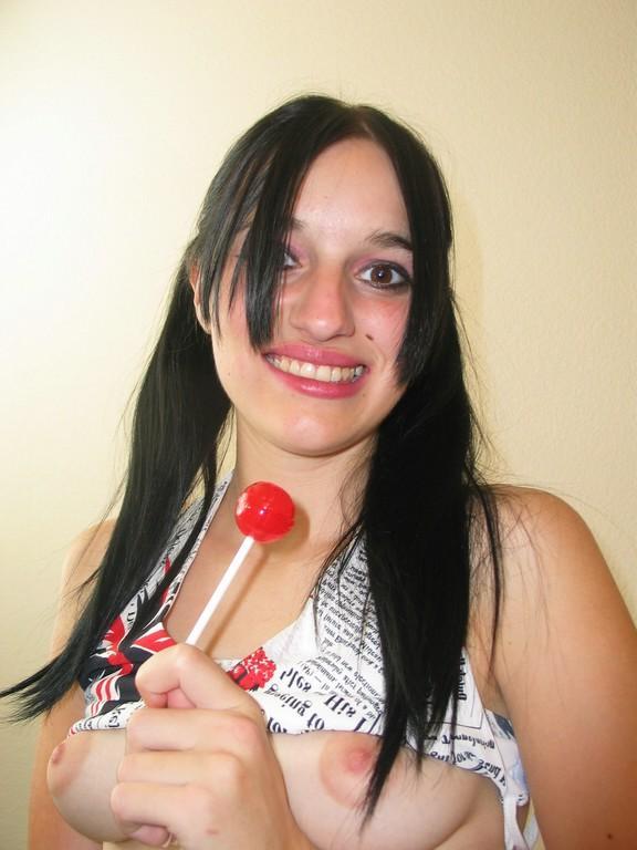 16P Pictures of teen model Holly Coed sucking on something hard
