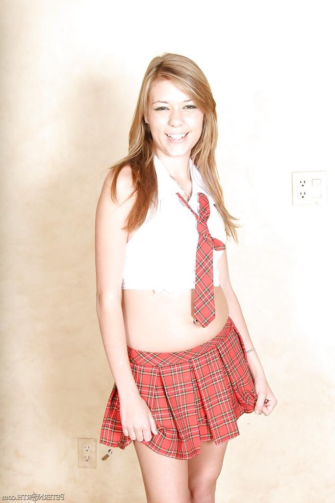 16P Big busted teenage babe Nicole Ray stripping off her school uniform