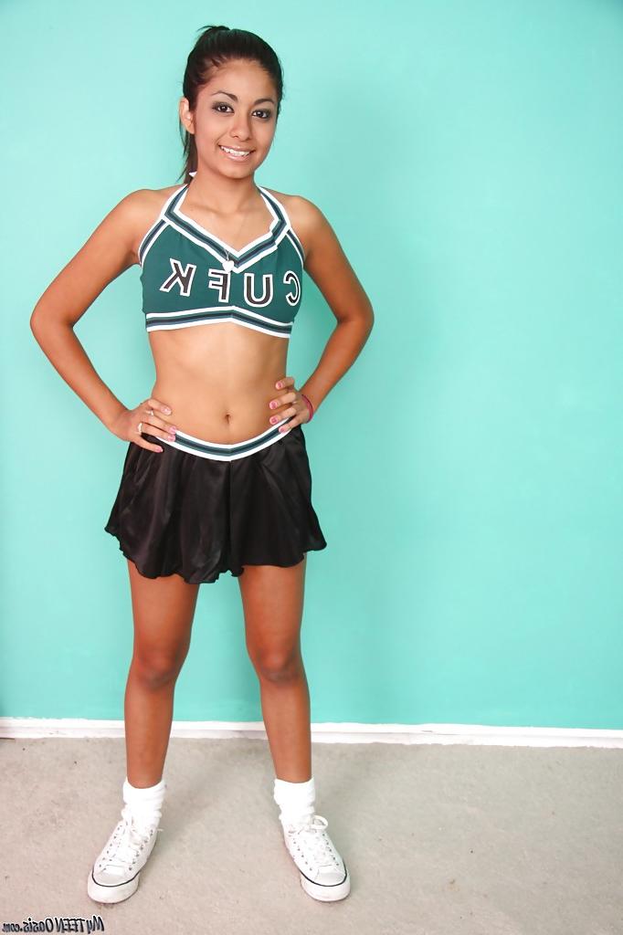 16P Sporty Latina teen Ruby Rayes combines cheerleading and strip