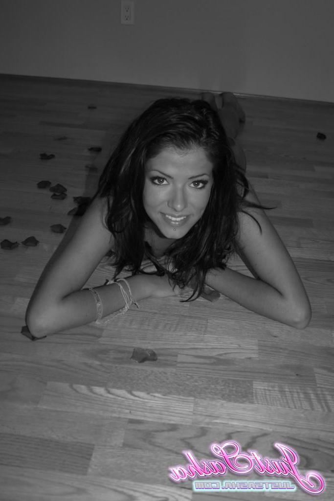 20P Pictures of Just Sasha naked in black and white