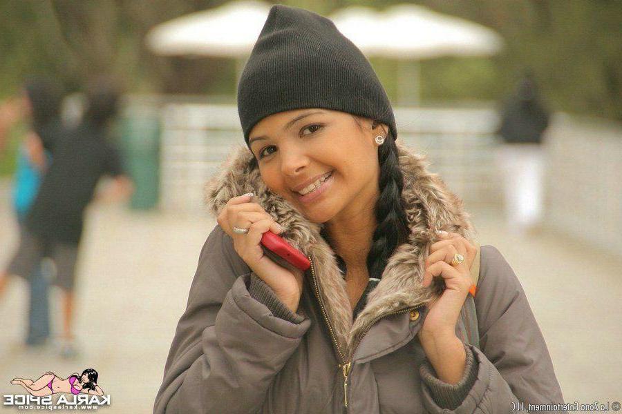 15P Pictures of teen hottie Karla Spice teasing in her winter coat