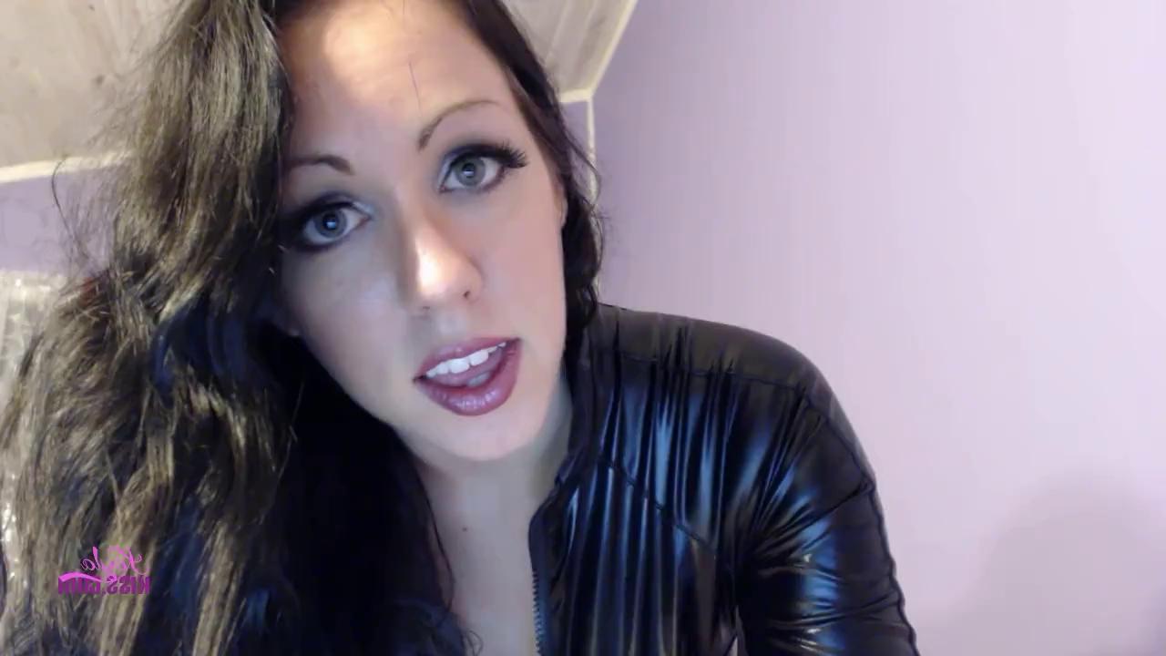 12P Sexy busty teen Kayla Kiss teases in a latex cat suit