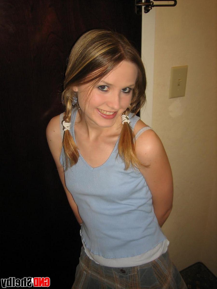 12P Petite teen Shelby shows up at her friends hotel room and strips naked