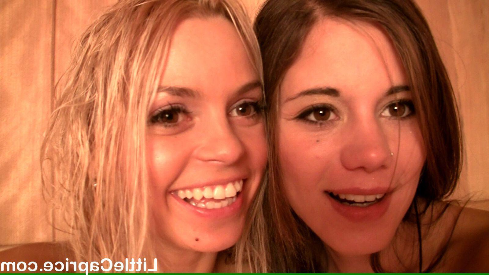 15P Pictures of Little Caprice and Sabrina Blond having fun in a sauna