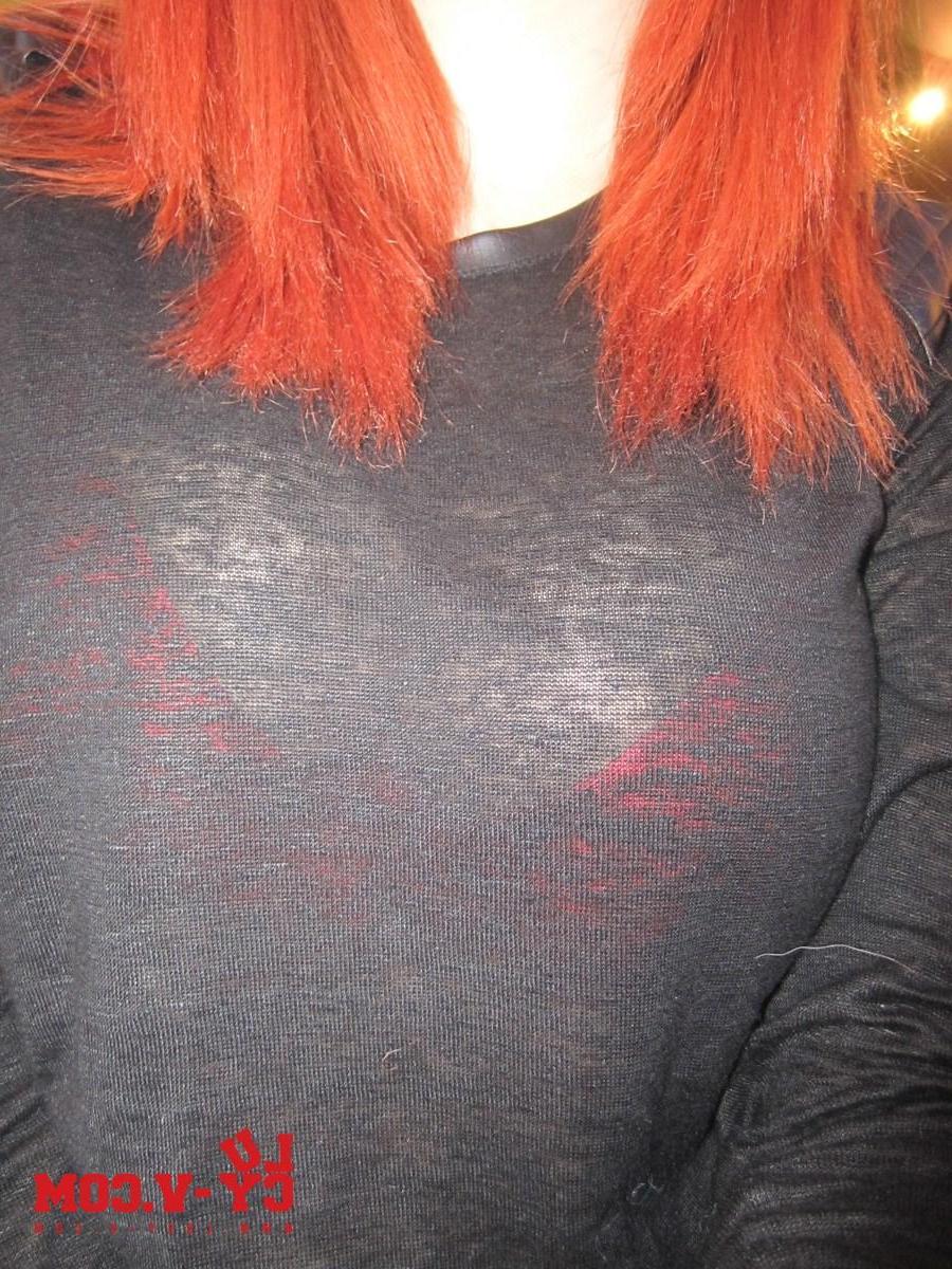 12P Lucy V strips from her cute white top and black lingerie at home
