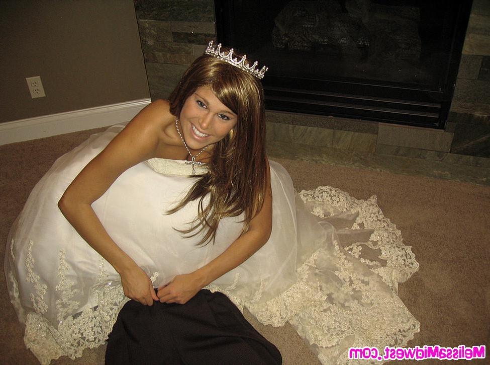 18P Pictures of teen bride Melissa Midwest sucking cock on her wedding day