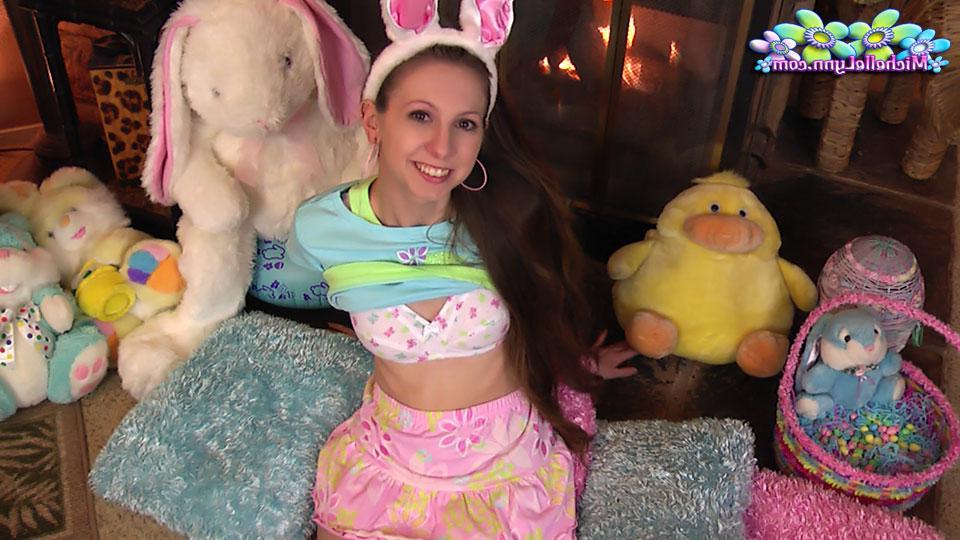 15P Pictures of teen Michelle Lynn wearing her bunny ears for Easter