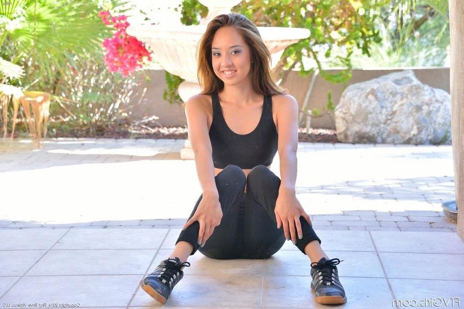 15P Teen hottie Mila gets horny on her hike and takes a break to fist herself