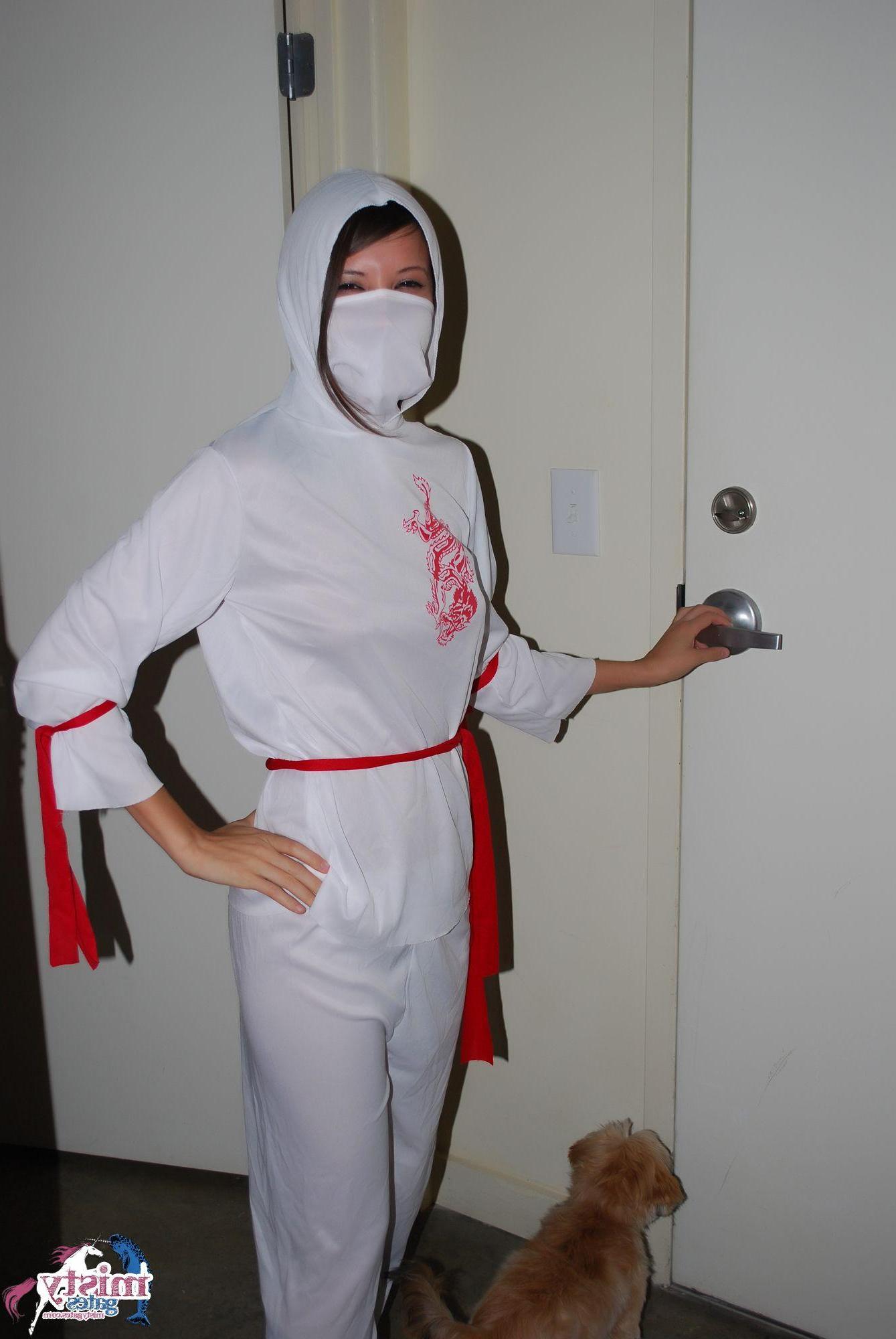 20P Pictures of Misty Gates dressed as a hot white ninja