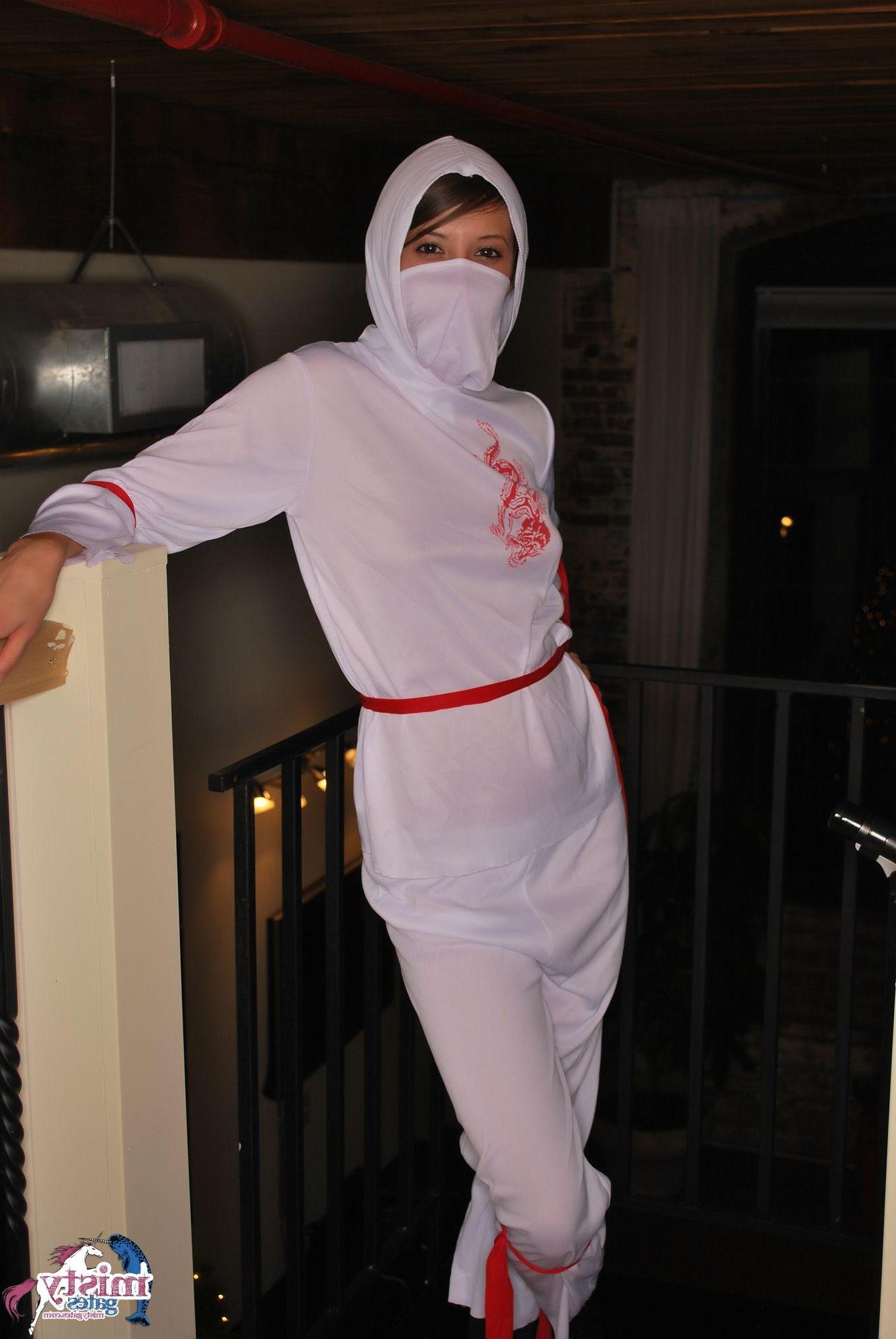20P Pictures of Misty Gates dressed as a hot white ninja