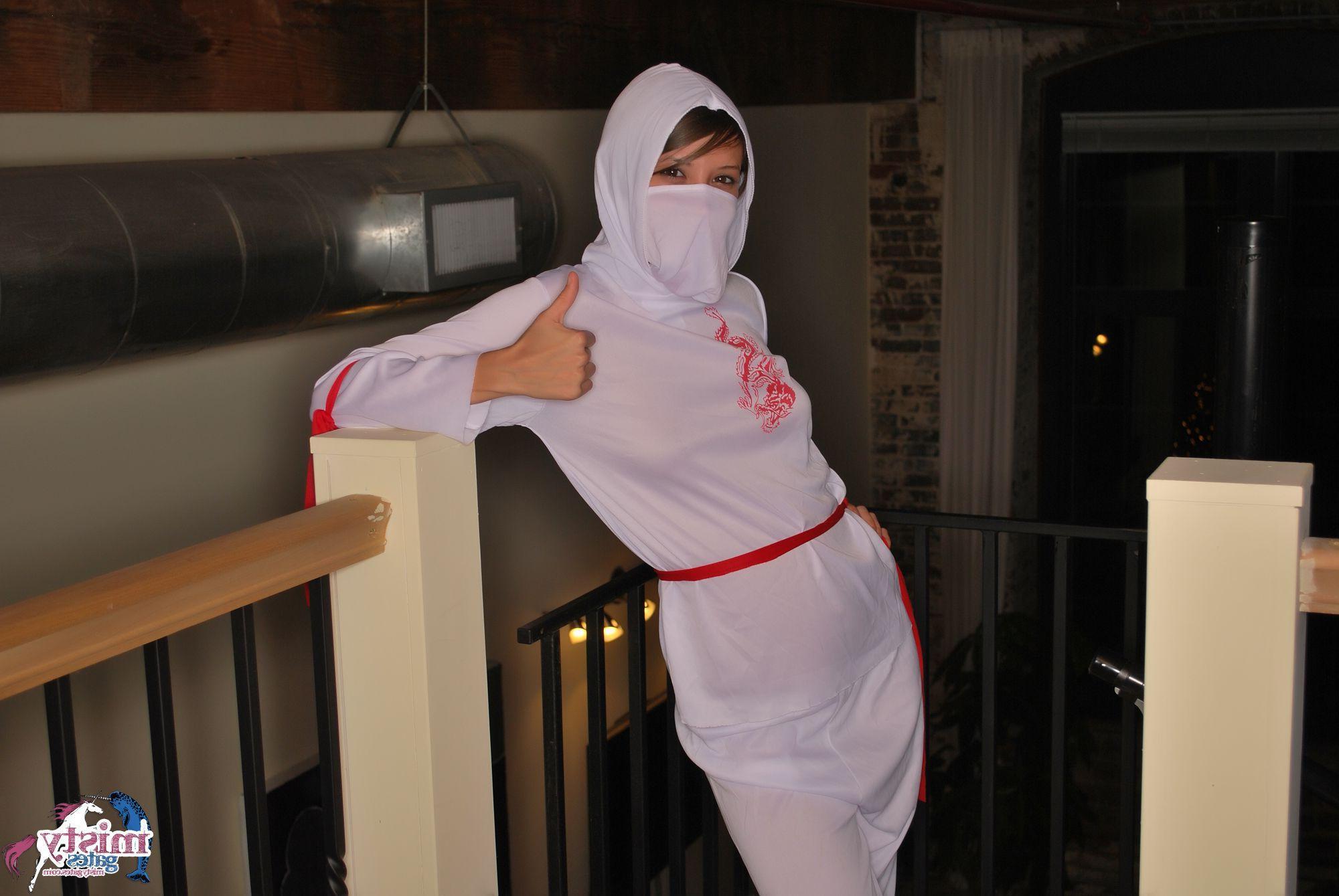 20P Pictures of Misty Gates dressed as a hot white ninja