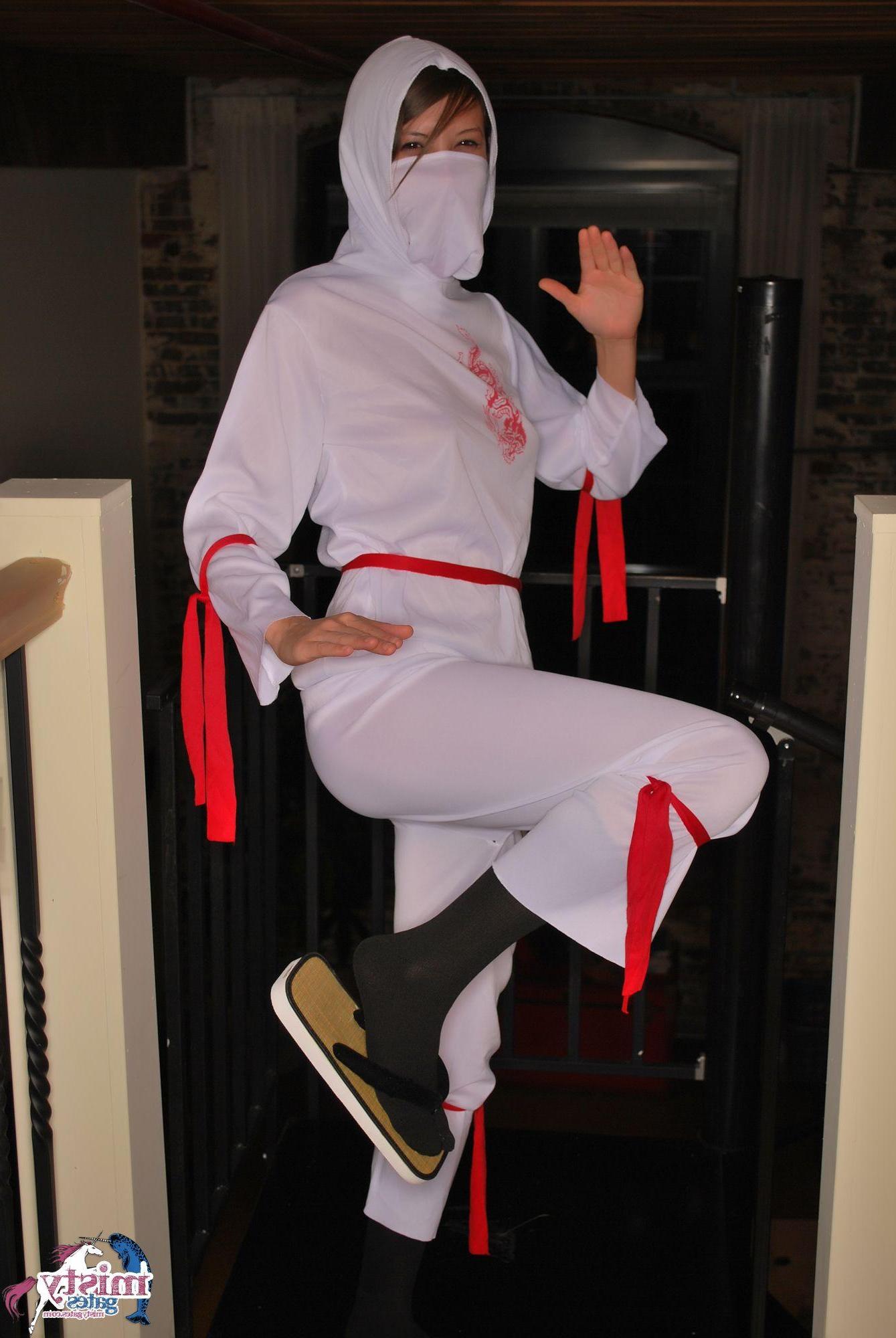 20P Pictures of Misty Gates dressed as a hot white ninja