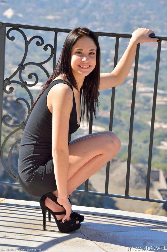 16P Brunette teen Nicki has some fun outside