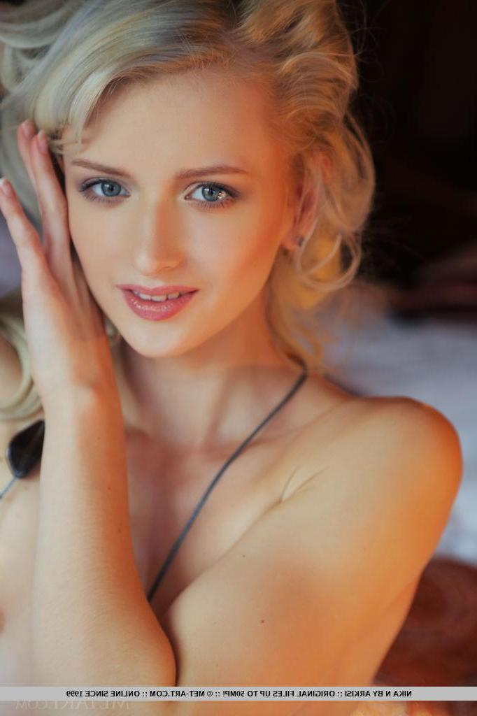 18P Gorgeous blonde teen Nika N shows you her stunning nude body in bed