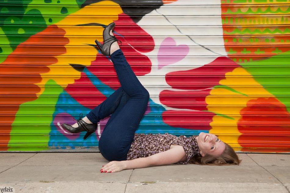 8P Stunning redhead coed Olivia Pelton teases outside