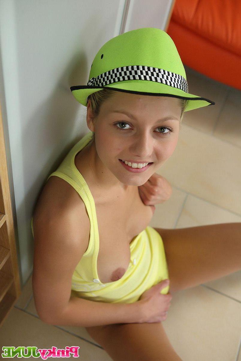 15P Pictures of teen Pinky June toying her tight teen twat