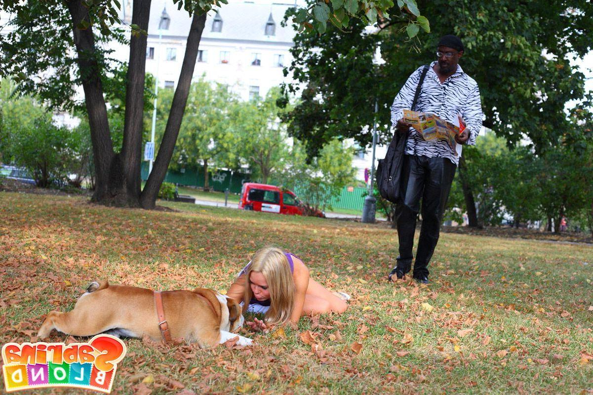 15P Pictures of Sabrina Blond getting fucked by a big black guy