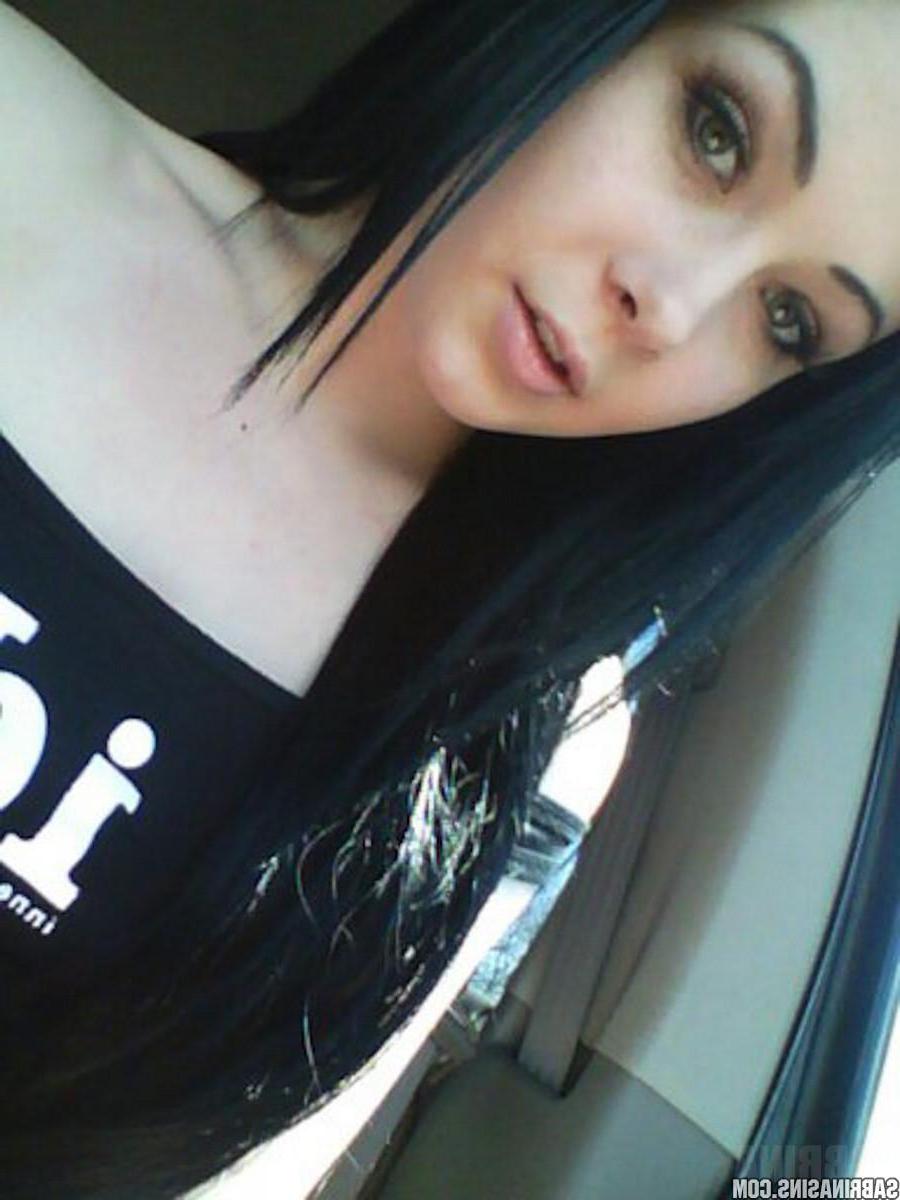16P Beautiful teen Sabrina Sins takes sexy pics of herself in her car