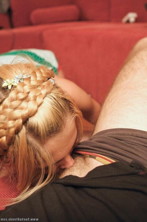 15P Pictures of teen Sasha Blonde sucking cock after touching herself