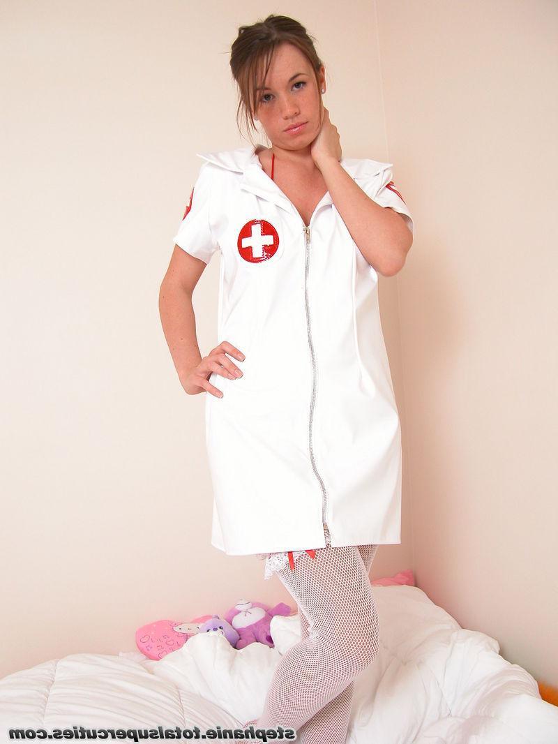 20P Pictures of Stephanie as a sexy nurse in stockings