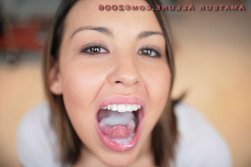 16P Teen amateur Talia blows a cock and eats jizz