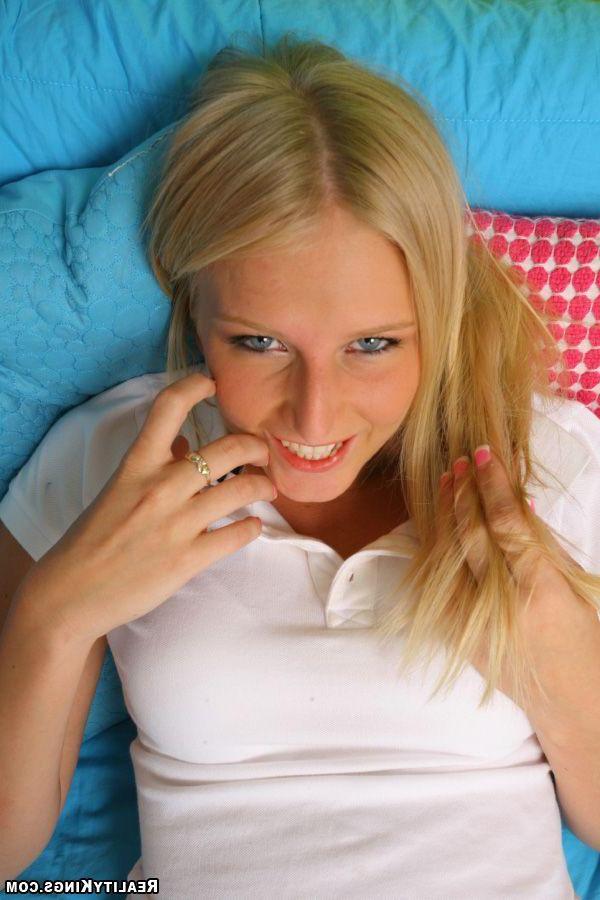 20P Pictures of a blond teen enjoying cock