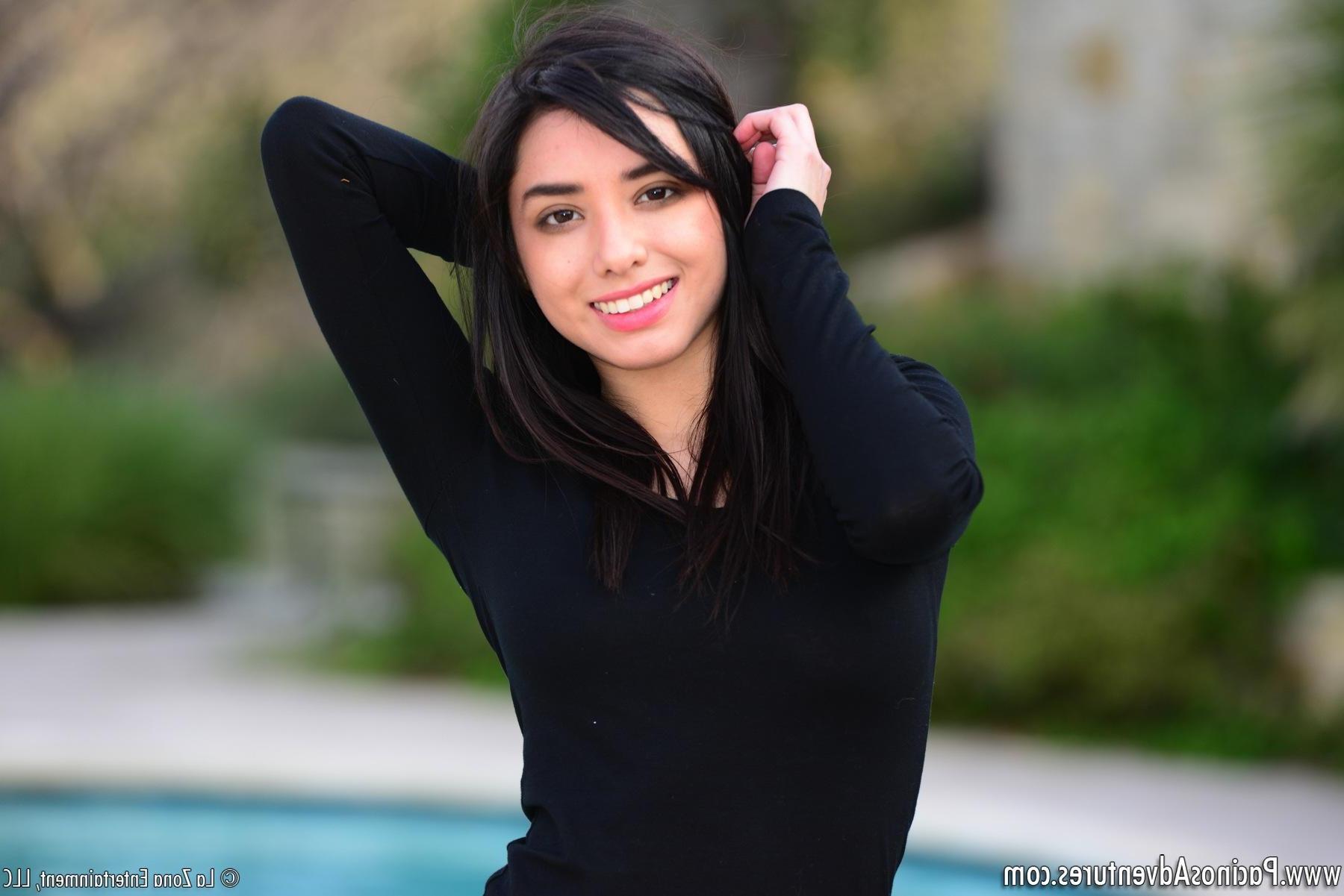 15P Zoe Martinez strips off her tight black dress and masturbates on cam