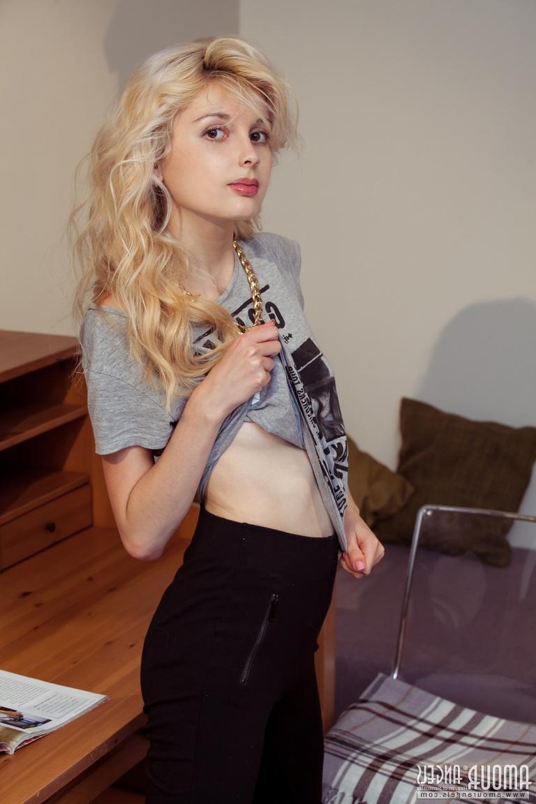 20P Blonde teen Angelik gives you her tight nude body at home