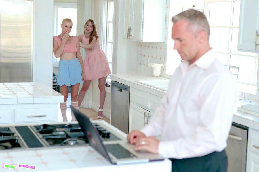 10P Teen girls Dolly Leigh and Riley Nixon fuck each other's dads