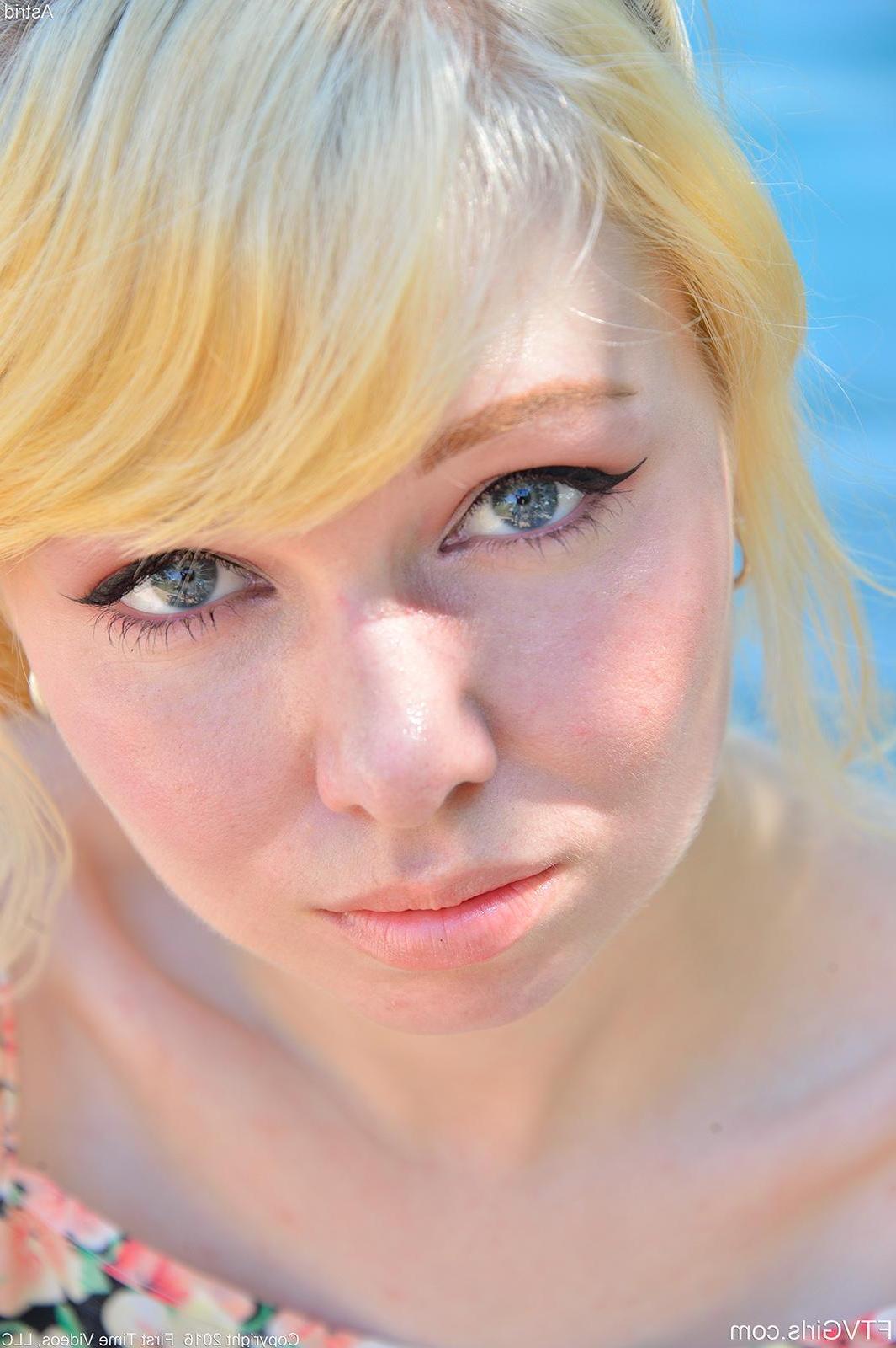 16P Blonde teen Astrid shows you what's up her dress in "A Very Natural Beauty"