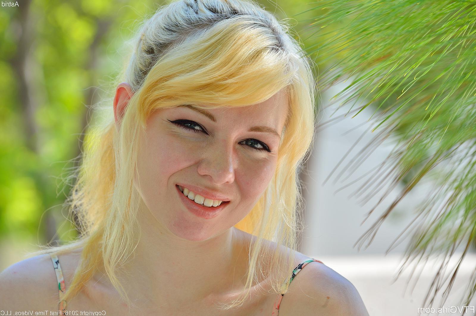 16P Blonde teen Astrid shows you what's up her dress in "A Very Natural Beauty"