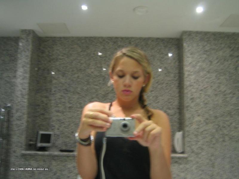 15P Sexy blonde teen showing off her nice breasts
