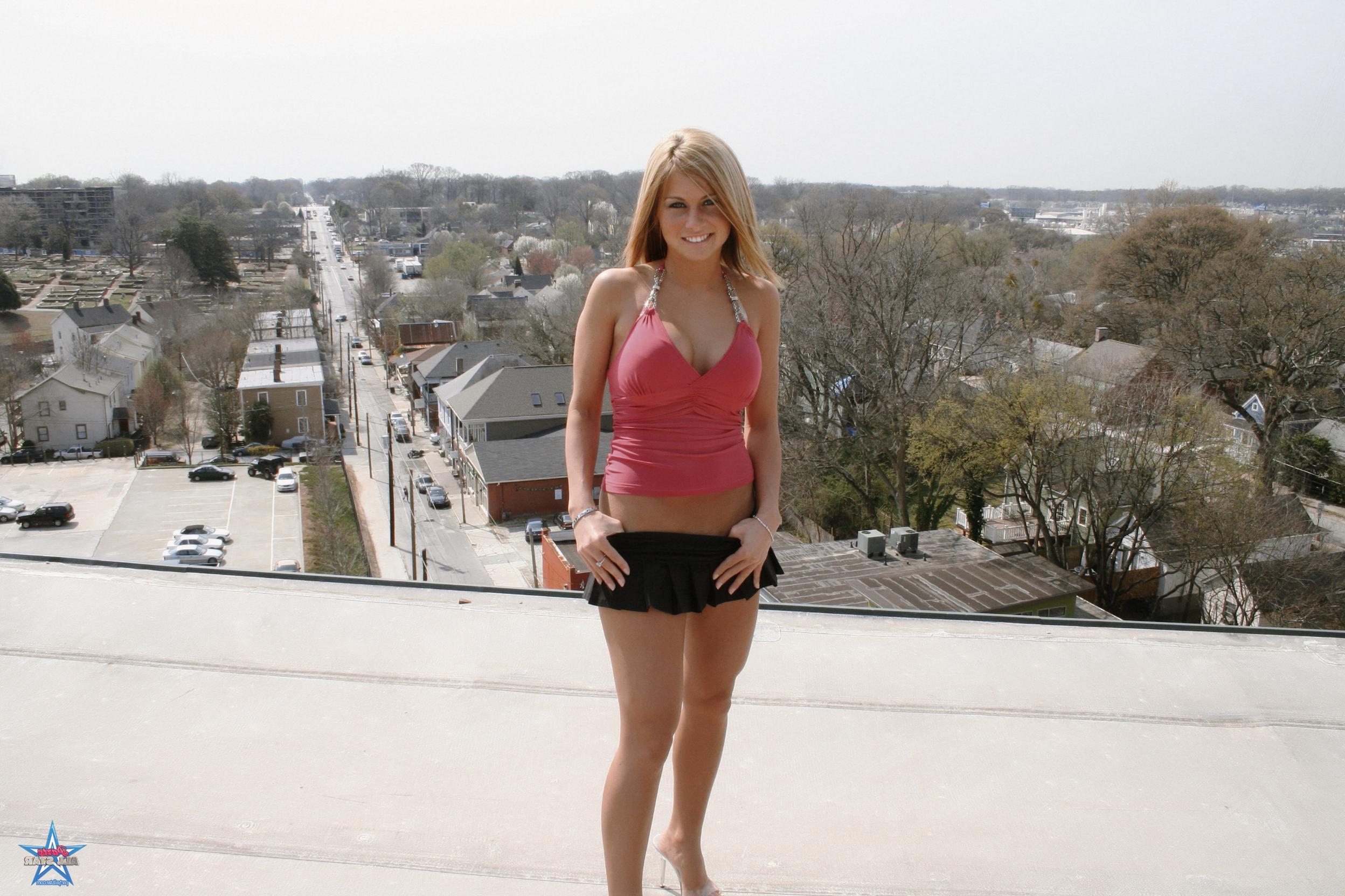 16P Blonde teen Sarah Oliver shows you what's up her skirt